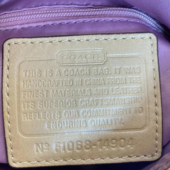 Auth COACH Kristin Signature Satin Hobo 14904 Beige Jacquard Leather - Handbag - Picture 9 of 9